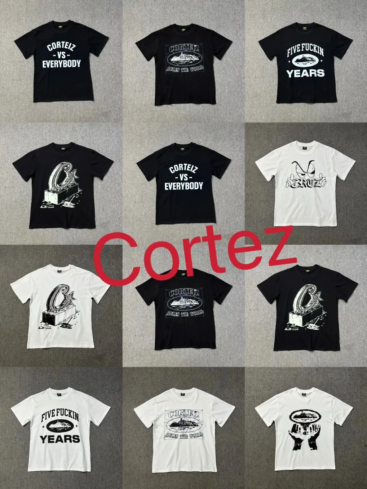 外贸批发cortez恶魔基础款系列短袖幻影字母Logo印花T恤情侣装 (83)